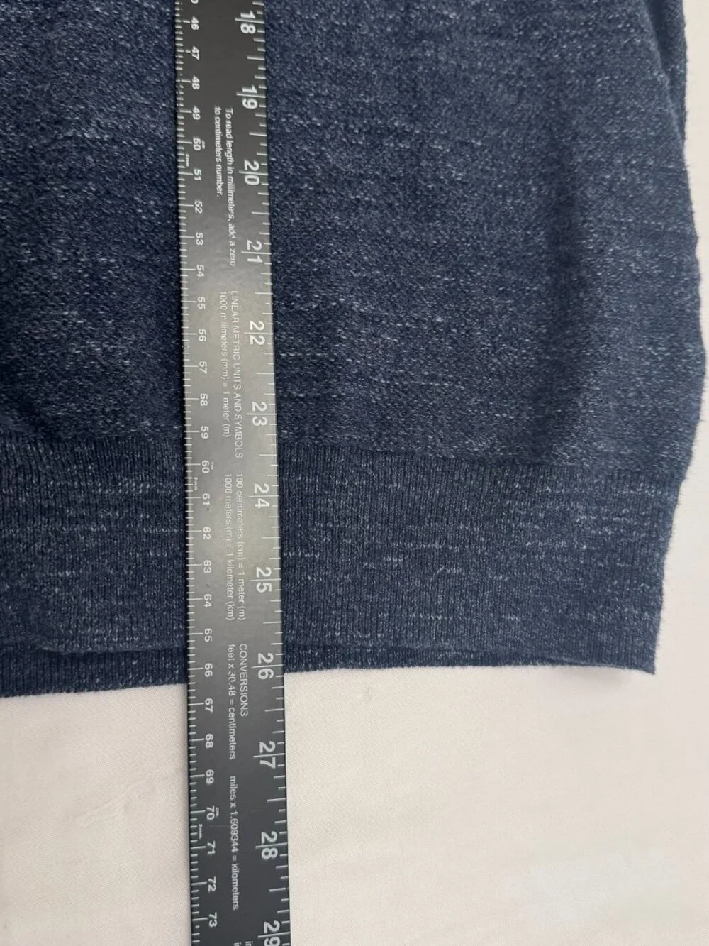 J.Crew Slim Fit Crewneck Sweater Men Size L Navy Heather 100% Cotton Raglan